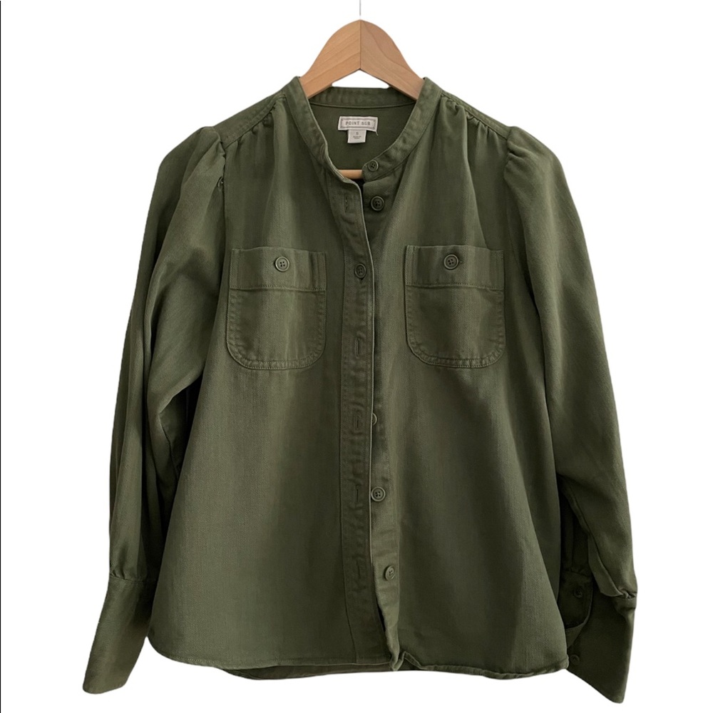 JCrew Point Sur Puff Sleeve Button Front Small